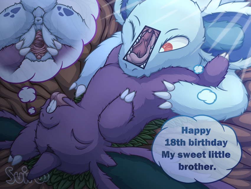 absurd_res big_sister brother brother_and_sister dialogue dominant dominant_female dream english_text fellatio female generation_1_pokemon genitals hi_res incest internal internal_fellatio internal_oral little_brother lying male male/female nidoran nidoran♂ nidorina nintendo no_humans older_sister on_back oral oversized_oral penile penis_on_tongue pokemon pokemon_(species) presenting presenting_pussy pussy sex sibling sister sleep_sex sleeping spread_pussy spreading story story_in_description suiro text younger_brother