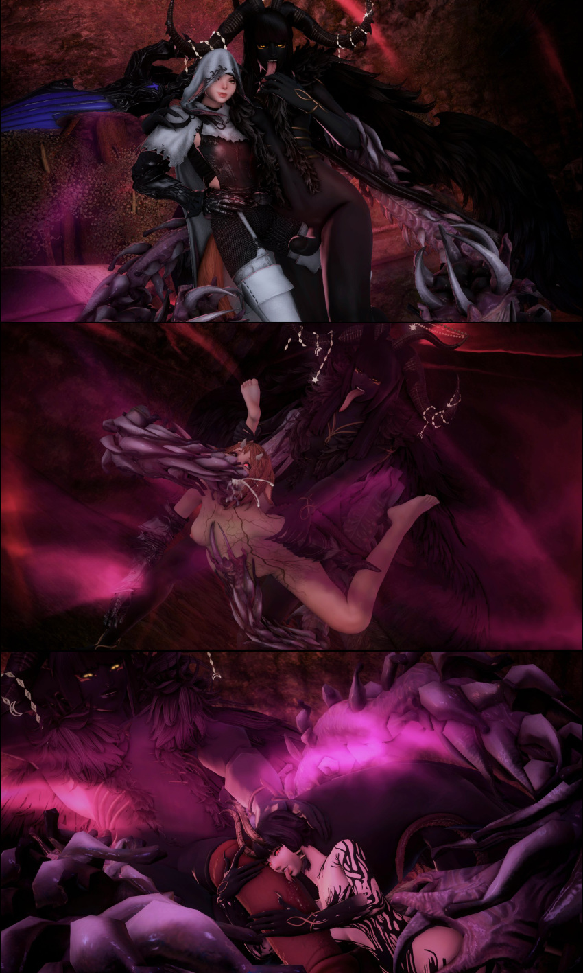 3koma big_horns body_modification captured carrying_partner caught_off_guard corrupted corruption defeated demon demon_girl demonic final_fantasy final_fantasy_xiv forced forced_feeding forced_feeding_cum from_behind fucked_into_submission gpose(ffxiv) grabbing helpless horns huge_breasts huge_cock hyur instant_loss licking licking_penis long_tongue monster monster_cock monster_girl race_swap rape sex sex_slave size_difference tagme tentacle tentacle_in_mouth transformation transformation_through_sex xivvanta