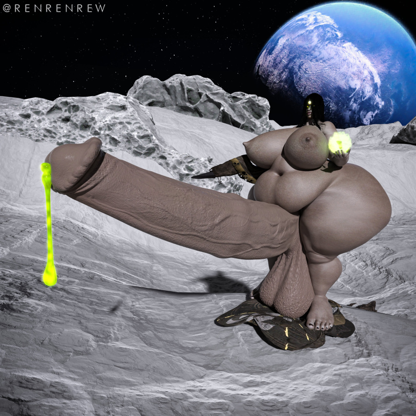 3d 3d_(artwork) bottom_heavy bottomless bungie destiny_(game) erection eris_morn futa_only futanari gynomorph horsecock huge_ass hyper hyper_balls hyper_belly hyper_breasts hyper_penis leaking leaking_cum renrenrew