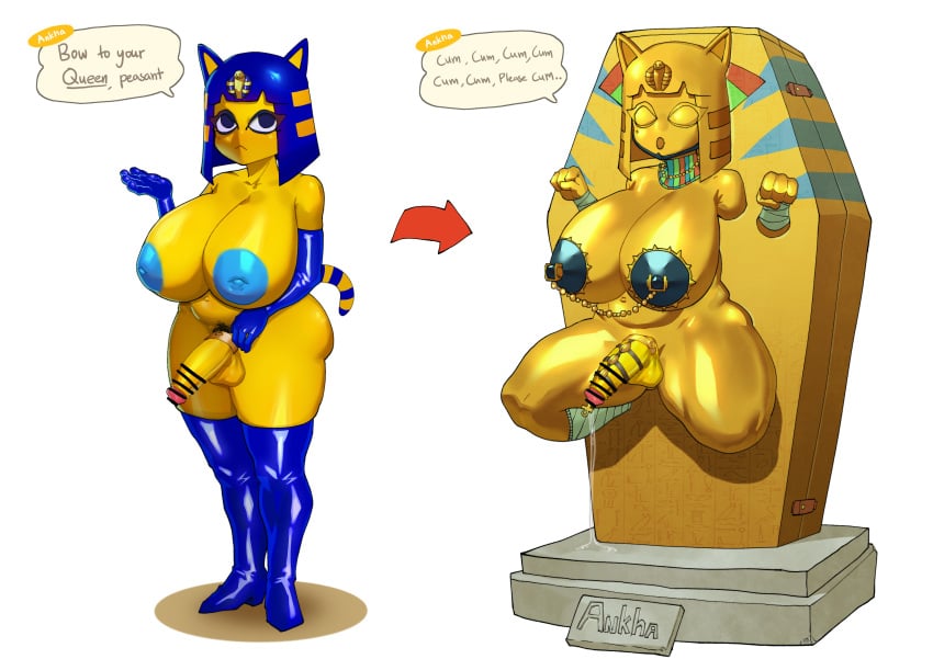 1futa 2023 accessory animal_crossing ankha ankha_(animal_crossing) anthro areola armwear balls before_and_after begging big_areola big_breasts big_butt big_penis big_penis_in_chastity black_pubes blue_hair bodily_fluids bondage boots breasts butt chains chastity_cage chastity_device clothing cock_ring crabhorn dialogue domestic_cat elbow_gloves english_text erection felid feline felis femsub footwear fur furry futa_only futa_urethral_insertion futanari futanari_transformation futasub genital_fluids genitals gloves gold_statue gynomorph hair handwear hi_res high_heel_boots high_heels huge_ass huge_breasts humanoid_genitalia humanoid_penis instant_loss_2koma intersex jewelry leaking_penis leaking_precum legwear mammal mind_break mostly_nude_anthro mostly_nude_gynomorph naked_boots naked_footwear naked_gloves nintendo nipple_chain nipple_clamp nipple_piercing nipple_ring nipples nude object_transformation objectification orgasm_denial pale_skin penis penis_accessory penis_jewelry penis_plug permanent_bondage permanent_entrapment permanent_orgasm_denial petrification piercing plug_(sex_toy) precum precum_drip pubes restrained ring_piercing sarcophagus sex_toy solo statue stuck_in_wall text thick_thighs thigh_boots thigh_highs transformation urethral urethral_insertion urethral_plug wide_hips yellow_body yellow_fur