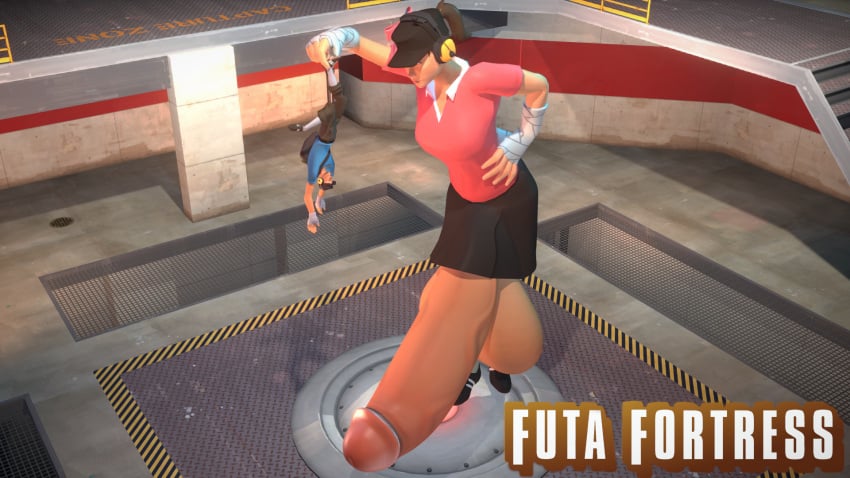 1boy 1futa 3d baseball_cap bow breasts exhibitionism exposed_balls exposed_penis femscout futa_giantess futa_with_male futafortress futanari giantess gigantic_penis gigantic_testicles handwraps hat headphones headset holding_person huge_balls huge_cock human hyper hyper_balls hyper_penis ineffective_clothing ineffective_skirt kneehigh_socks kneesocks light-skinned_futanari light_skin macro male micro outdoors outside penis_under_clothes penis_under_skirt ponytail presenting presenting_penis scout scout_(team_fortress_2) skirt sneakers source_filmmaker team_fortress_2 valve video_games wardrobe_malfunction