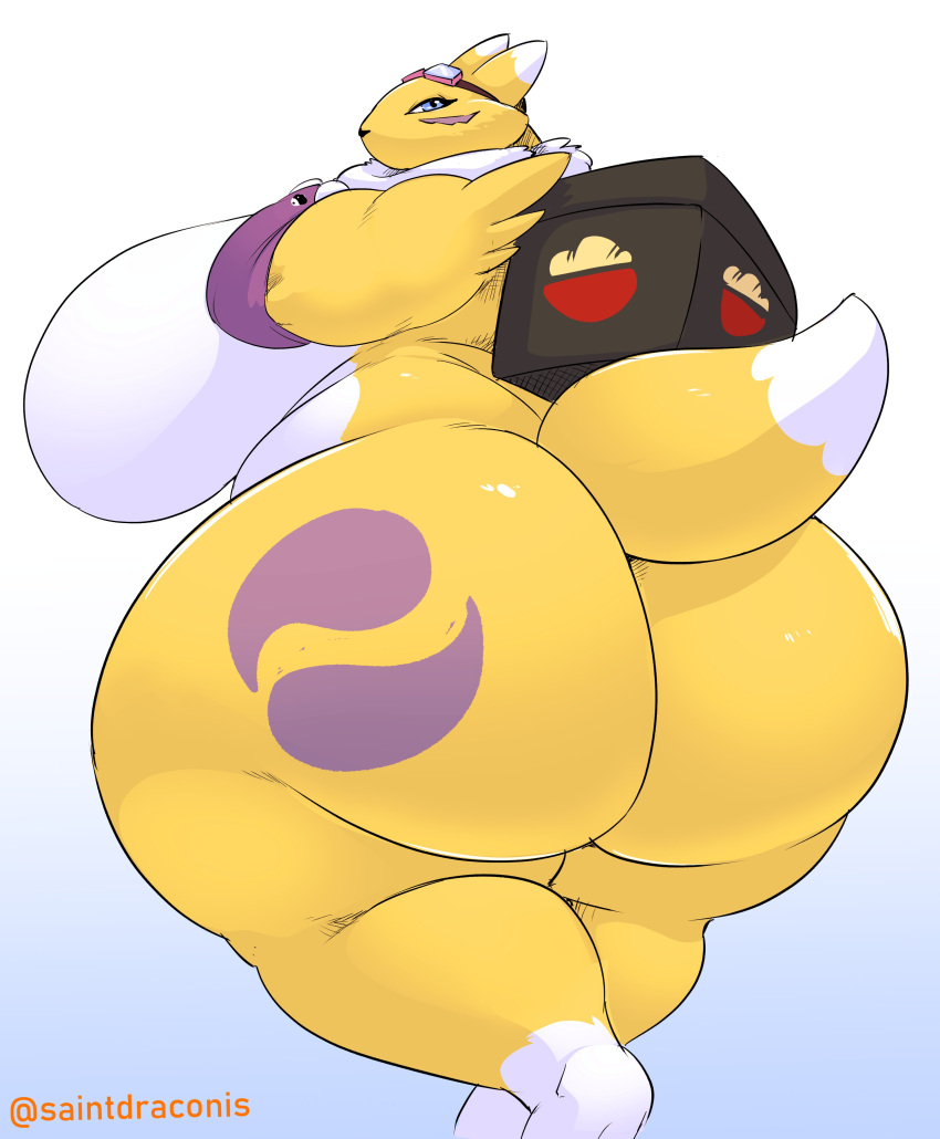 anthro anthro_only big_ass big_breasts breasts bubble_butt digimon huge_ass renamon saintdraconis thick_thighs wide_hips