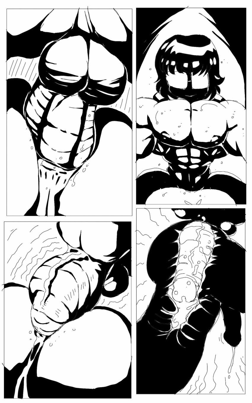 1futa anal anal_penetration big_penis black_and_white comic cum cum_in_ass cum_inside erection futa_is_bigger futa_on_male futanari glasses huge_cock internal_cumshot monochrome muscular muscular_futanari reddyheart sex shemale side_view source_request thick_thighs wide_hips x-ray