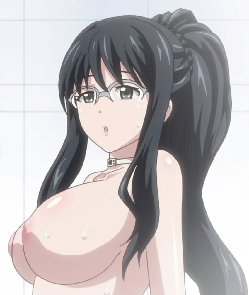 1girls anime_screencap areolae black_eyes black_hair breasts euphoria euphoria_(clockup) glasses inverted_nipples large_breasts mature mature_female mature_woman milf natsuki_aoi nipples ova screencap screenshot teacher upscaled