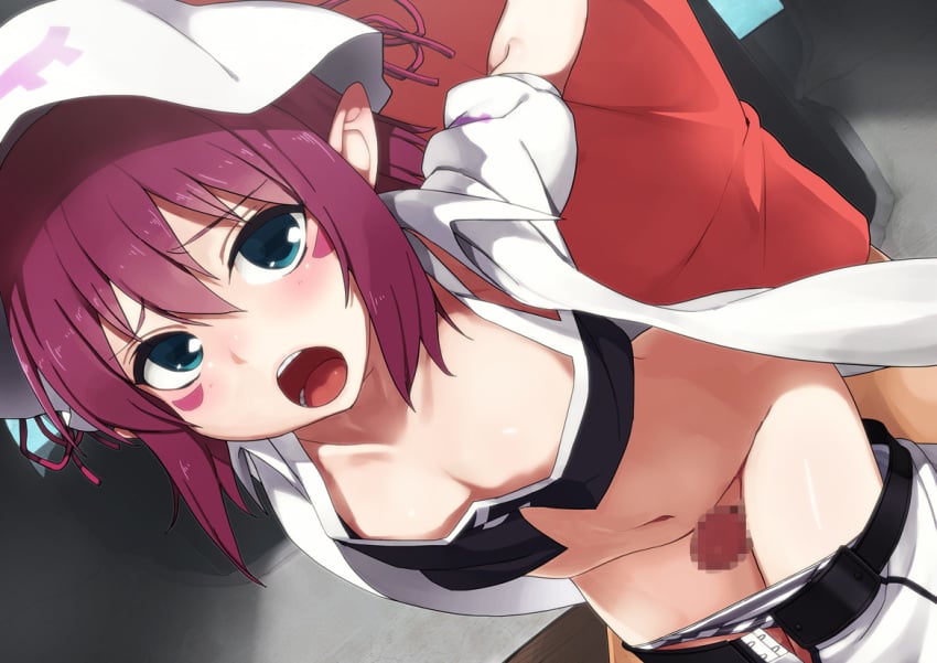 blush censored hat merry_nightmare penis thigh_sex thighs yumekui_merry