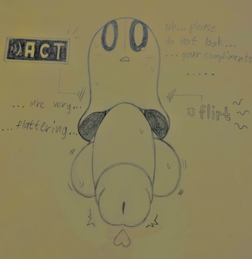 balls big_balls big_penis ellipsis english_text erection gameplay_mechanics genitals ghost gigaboy heart hi_res huge_balls huge_cock looking_at_viewer male male_only napstablook no_humans non-human open_mouth penis penis_towards_viewer solo spirit text toony undertale undertale_(series)