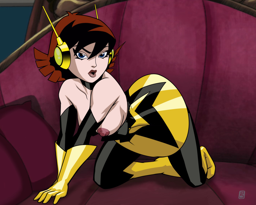 1girls avengers big_nipples breasts breasts_out female female_only gigantor_(artist) hands_and_knees janet_van_dyne marvel marvel_comics nipples pose posing solo the_avengers:_earth's_mightiest_heroes topless_female wasp_(earth's_mightiest_heroes) wasp_(marvel)