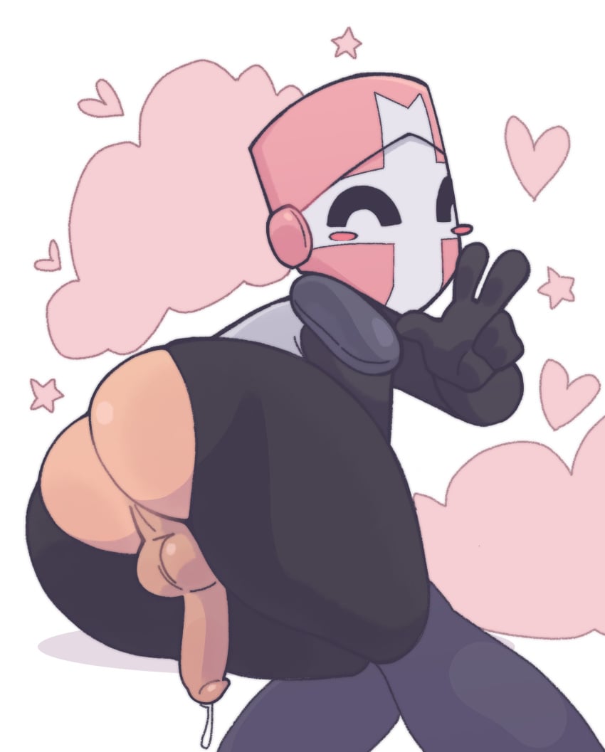 ^_^ armor ass backsack bigpapapickle castle_crashers cute femboy glassesfetish heart male mask newgrounds pink_knight ripped_pants yaoi