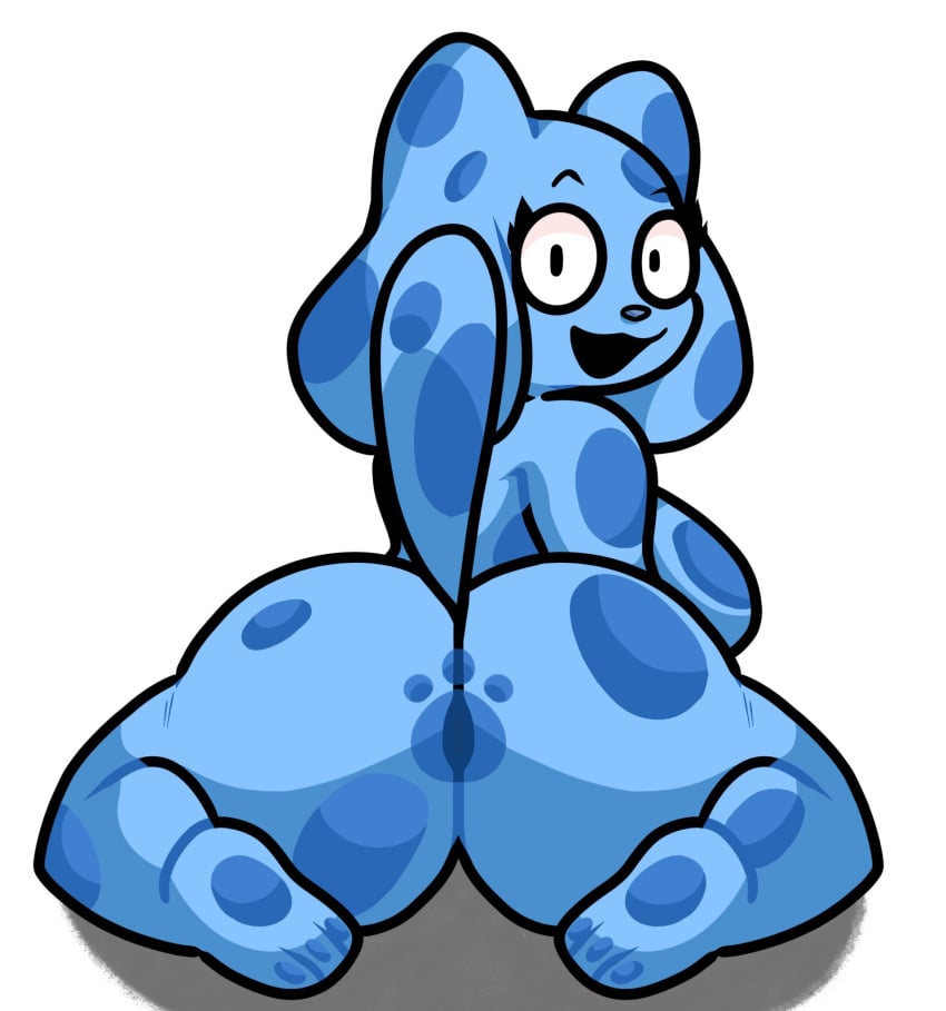 anthro anthro_female anthro_only anthrofied anus ass big_ass big_breasts blue's_clues blue_(blue's_clues) blue_body breasts bubble_butt color colored dat_ass dog dog_girl female female_focus female_only furry furry_female furry_only huge_ass lewdewott nick_jr nickelodeon solo solo_female tail thick_thighs thighs twitter_link white_background