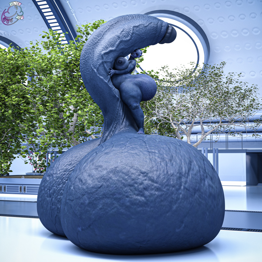 1futa 3d asari balls_bigger_than_body balls_bigger_than_penis balls_on_floor big_ass big_balls_with_big_penis big_butt chubby chubby_futanari colossal_balls curved_penis futa_only futanari giant_balls huge_balls hyper hyper_balls hyper_genitalia hyper_penis liara_t'soni mass_effect penis_bigger_than_body renrenrew solo standing_on_balls standing_on_own_balls