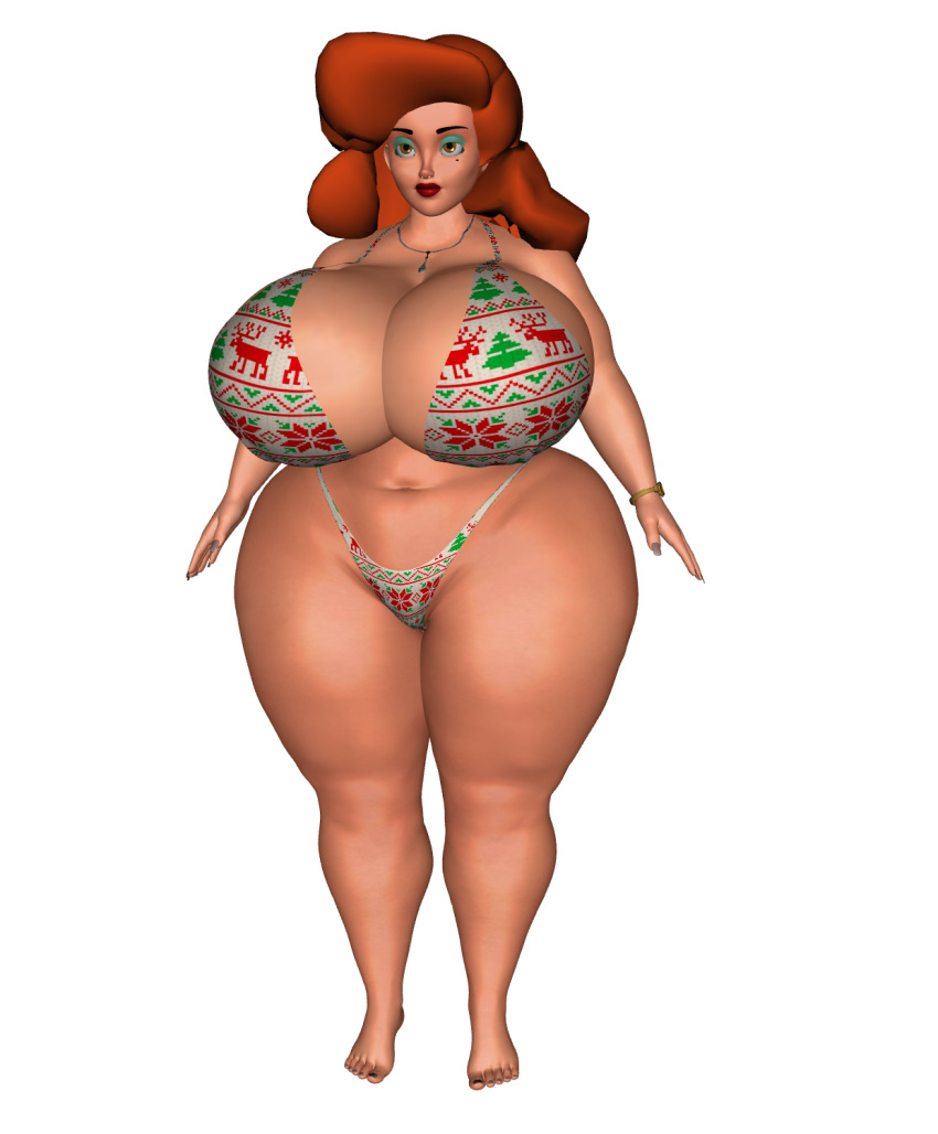 1girls 3d 3d_(artwork) alternate_version_available ass_bigger_than_body ass_bigger_than_head big_ass big_breasts big_butt bikini bimbo breasts_bigger_than_head breasts_bigger_than_torso brown_hair christmas christmas_bikini cousin_mel female female_only grandma_got_run_over_by_a_reindeer hourglass_figure huge_ass huge_breasts hyper_ass hyper_bimbo hyper_breasts saturnxart tagme venus_body