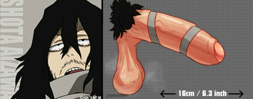 1boy aizawa_shouta black_hair cock_ring eraserhead foreskin male male_only mature_male my_hero_academia older_male penis penis_focus pubic_hair shouta_aizawa spicehead testicles veiny_penis