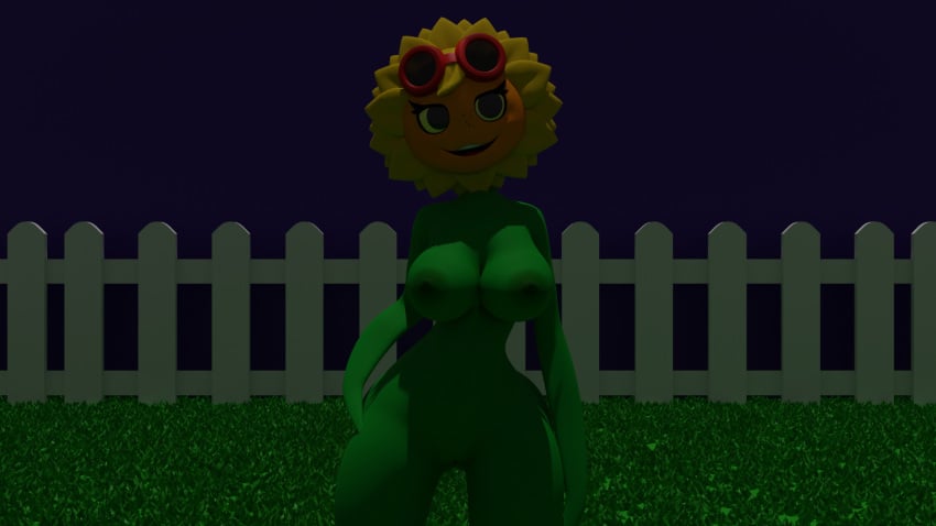 3d 3d_(artwork) female green-skinned_female green_skin plant plant_girl plantie plants_vs_zombies plants_vs_zombies:_heroes popcap_games pvz pvz_heroes solar_flare_(pvz) sunflower sunflower_(pvz) zombie