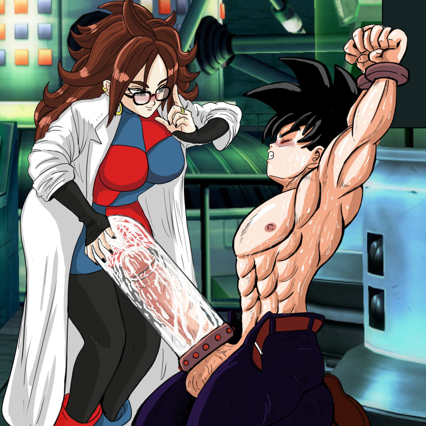 big_penis black_hair brown_hair dragon_ball dragon_ball_fighterz dragon_ball_z penis tagme tied_up yohana