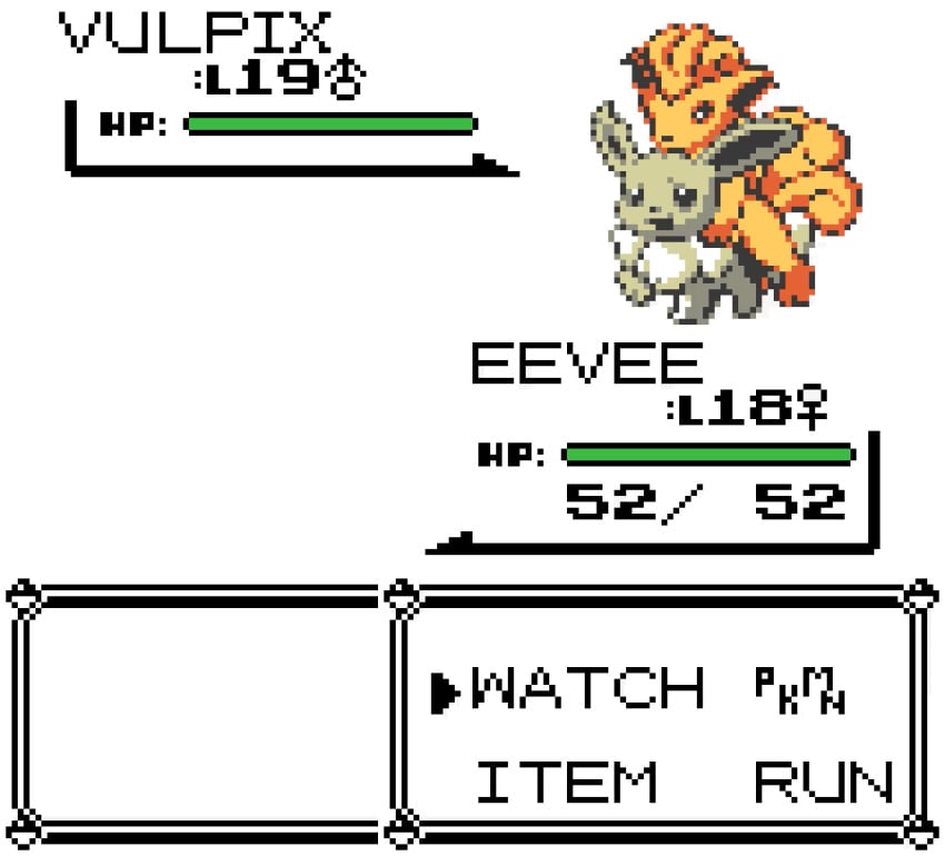 animated doggy_style eevee eeveelution female feral feral_on_feral from_behind_position gameplay_mechanics generation_1_pokemon gui health_bar implied_voyeurism interspecies level_difference level_number looking_pleasured male male/female mammal nintendo pokemon pokemon_(species) pokemon_battle pokephilia sex simple_background smile speckofdust sprite sprite_art vulpix white_background