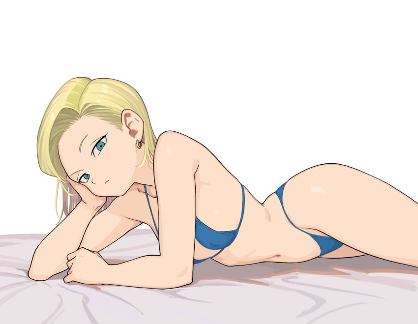 1girls android_18 bikini blonde_hair dragon_ball dragon_ball_z female female_only rokoido12 solo