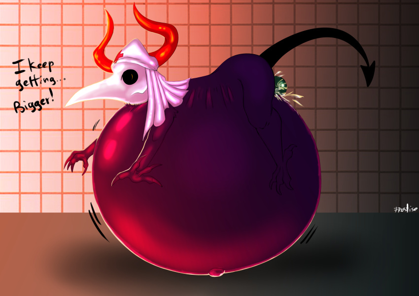 absurd_res anthro belly big_belly demon egg egg_laying female frostise growth hi_res inflation nurse overweight plague pregnant unknown_species