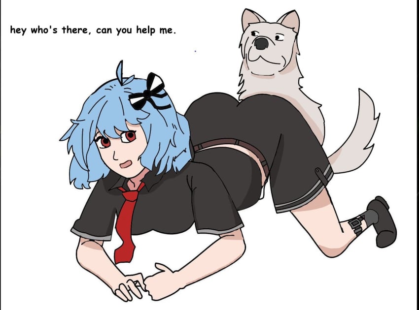 before_sex bestiality blue_hair canine cloted doggy_style feral_on_female forced_bestiality grim_reaper_hana_(guardian_tales) guardian_tales hana_(guardian_tales) imminent_bestiality imminent_sex interspecies rape red_eyes red_tie redraw rknight self_upload white_skin zoophilia