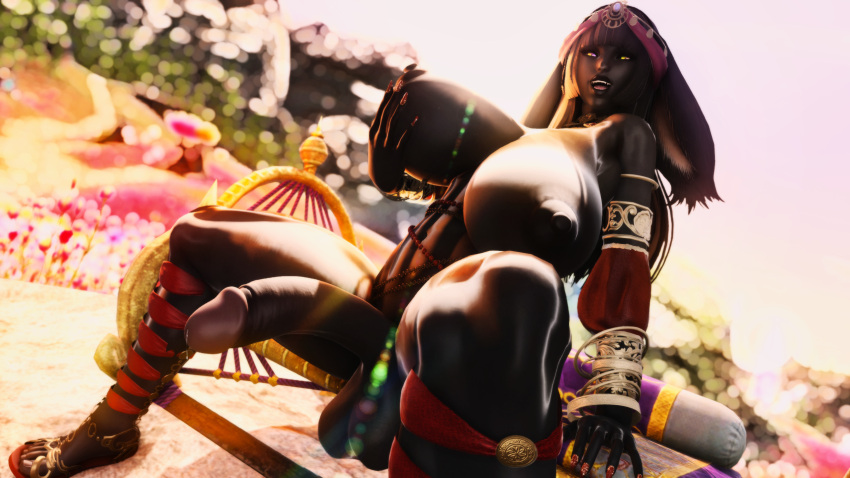 1futa big_balls big_breasts big_penis breast_grab bunny_girl dark-skinned_futanari dark_skin fangs final_fantasy final_fantasy_xiv functionally_nude_futanari futa_only futanari gpose(ffxiv) heterochromia middle_eastern_clothing muscular_futanari painted_nails precum viera xivvanta