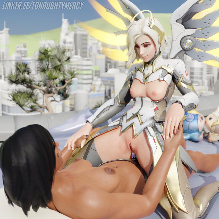 3d anal breasts mercy overwatch overwatch_2 pachimari pharah strap-on thighhighs tonaughtymercy vulva yuri