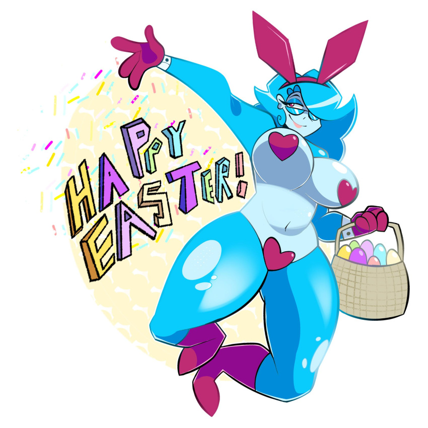 0nion_(funy0nion) anthro blue_hair easter easter_bunny funy0nion tagme