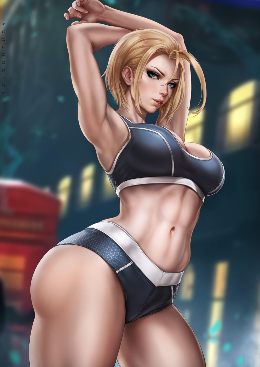 1girls abs absurd_res absurdres arched_back arm_up armpit armpits arms_up athletic athletic_female bare_arms bare_shoulders bare_skin bare_thighs big_breasts black_clothes black_clothing black_shorts black_sports_bra blonde_hair blue_eyes breasts british british_female busty cammy_stretch cammy_white capcom child_bearing_hips cleavage clothed clothed_female clothing curvaceous curvy curvy_figure dandon_fuga facial_scar female female_only fit fit_female high_resolution highres hips human large_breasts large_filesize light-skinned_female light_skin looking_at_viewer midriff navel pale_skin public scar scar_on_face shaved_armpit short_hair shorts shoulder_length_hair solo solo_female solo_focus sports_bra sportswear stomach street_fighter street_fighter_6 stretching thick thick_female thick_thighs thighs toned toned_body toned_female toned_stomach very_high_resolution voluptuous voluptuous_female