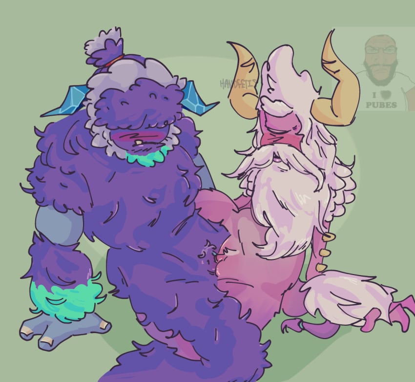 2monsters anthro artist_name artist_upload artist_watermark attmoz attmozisgay beard big_blue_bubble blue_fur blush blush_lines celestial_(my_singing_monsters) closed_eyes cuntboy cuntboy_on_cuntboy cyclops dawn_of_fire enlarged_clitoris fur gay gilf glaishur gradient_body handfetis hidden_eyes horn horns intersex looking_pleasured male male/male male_only monster mullet multicolored_fur mustache my_singing_monsters my_singing_monsters:_dawn_of_fire old_man pink_body pink_fur ponytail purple_body purple_fur pussy scissoring self-upload spikes watermark