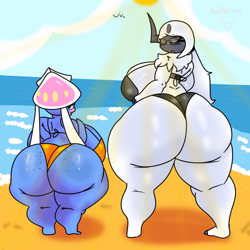 absol big_ass big_breasts breasts bubble_butt female height_difference huge_ass inkay lattemon pokémon_(species) pokemon pokemon_(species) tagme