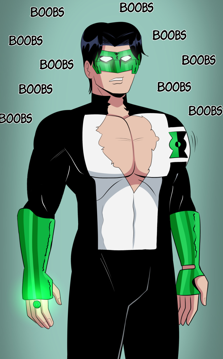 breast_expansion dc_comics exposed_breasts green_lantern hypnosis kyle_rayner male male_only polmanning