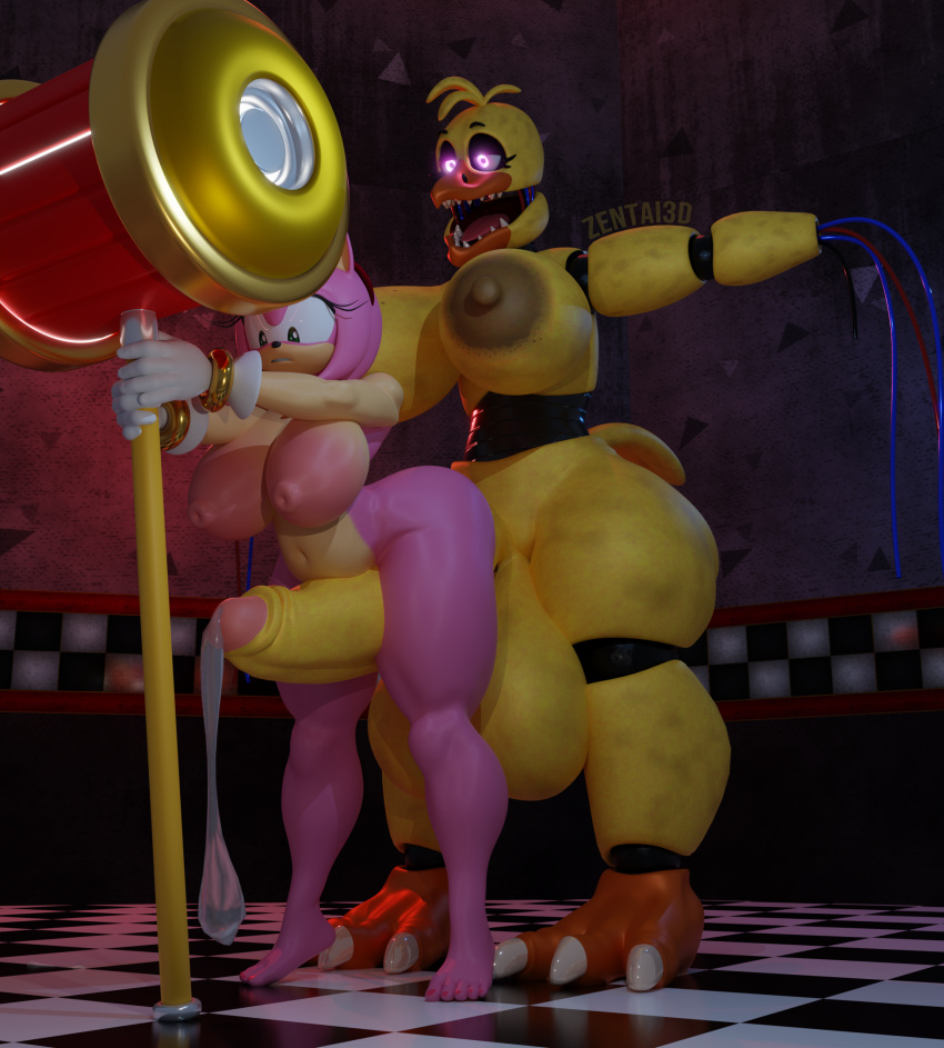 1futa 1girls 3d 3d_(artwork) amy_rose animatronic anthro beak big_ass big_balls big_breasts big_penis blender blender_(software) blender_cycles breasts chica_(fnaf) chicken claws cum curvy curvy_figure excessive_cum excessive_precum exposed_torso eyelashes female female_only five_nights_at_freddy's five_nights_at_freddy's_2 footwear futa_is_bigger futa_on_female futanari gloves glowing_eyes green_eyes hammer handwear hedgehog holding_object hourglass_figure huge_ass huge_balls huge_breasts huge_cock hyper_penis impossible_fit large_balls large_breasts large_penis larger_futanari lifted_by_penis lifting lifting_person metallic_body naked nude penis pink_body pink_eyes pink_hair precum rings robot robot_girl sharp_teeth size_difference smaller_female sonic_(series) sonic_the_hedgehog_(series) thick_penis thick_thighs thighs tiptoes voluptuous weapon wires withered_chica wrist_cuffs wristband yellow_body yellow_hair zentaisfm