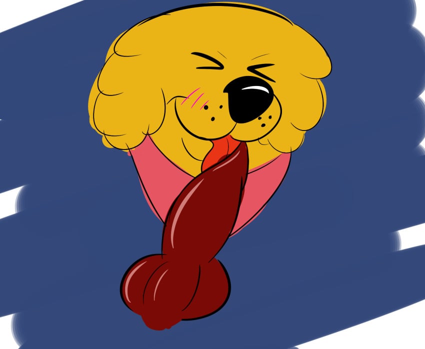 anonymous_artist anthro dankev_(youtuber) genitals golden_retriever hi_res knot licking male oral penile penis penis_lick red_penis sex solo tongue tongue_out youtube youtube_hispanic youtuber