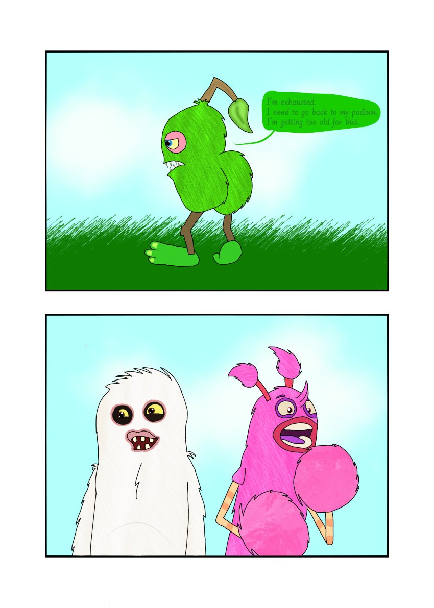 1girls 2023 2boys animan animanstudios ass ass_focus axel_in_harlem comic fandemonium field furcorn grass green_fur i_put_the_new_forgis_on_the_jeep mammott meme my_singing_monsters open_mouth pink_fur pomily pompom_(my_singing_monsters) self_upload shitpost sky text_bubble vamonos_de_fiesta_a_factory vick_sin walking_away white_fur