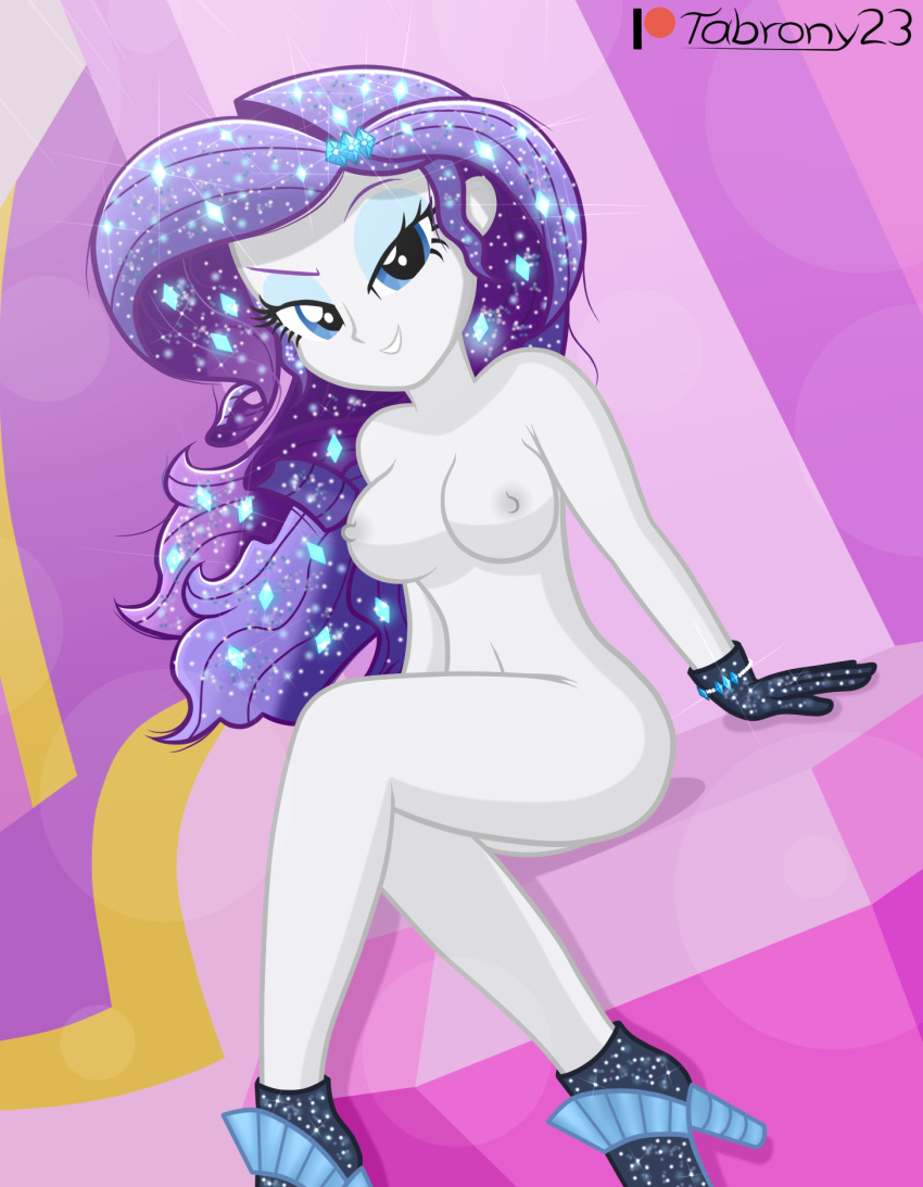 1girls accurate_art_style areolae artist_signature ass breasts crossed_legs equestria_girls female female_only friendship_is_magic girly_girl gloves hasbro high_heels legs looking_at_viewer my_little_pony naked_footwear naked_gloves naked_heels nipples nude nude_female nudity rarity_(eg) rarity_(mlp) shoes shoes_only smile smiling smiling_at_viewer solo solo_female straight_hair tabrony23 teenage_girl teenager the_other_side_(eg)