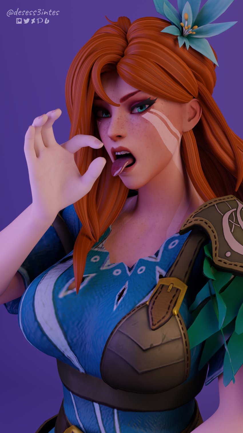 3d 3d_(artwork) begging begging_for_cum begging_pose blender blender_(software) blender_cycles crossed_eyes desess3intes dota_2 fellatio_gesture licking naughty_face open_mouth red_hair red_hair rolling_eyes sexually_suggestive suggestive suggestive_gesture suggestive_look teasing teasing_viewer tongue tongue_out windranger