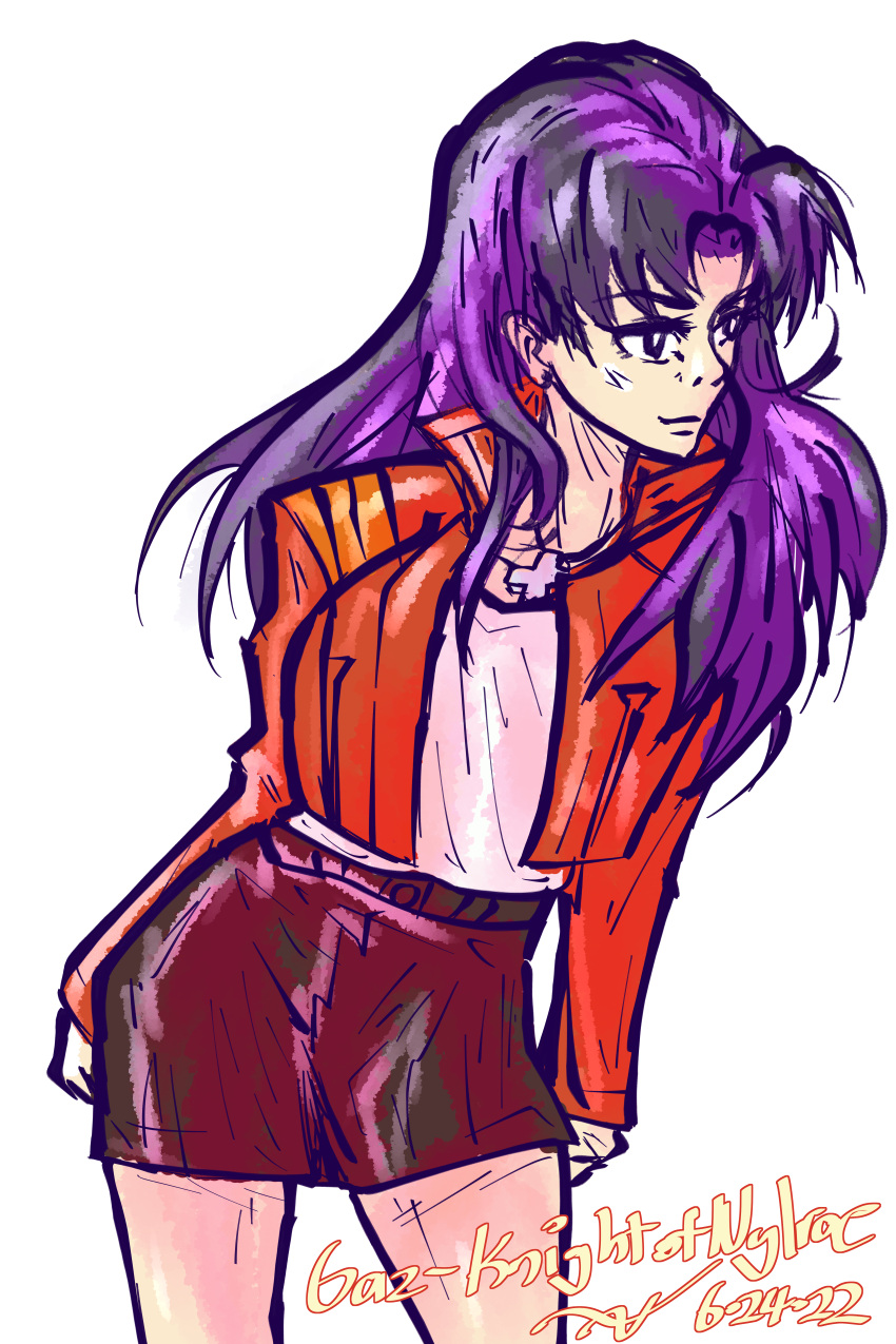 1girls before before_and_after female female_only fully_clothed gaz_of_nylrac misato_katsuragi neon_genesis_evangelion solo straight_hair