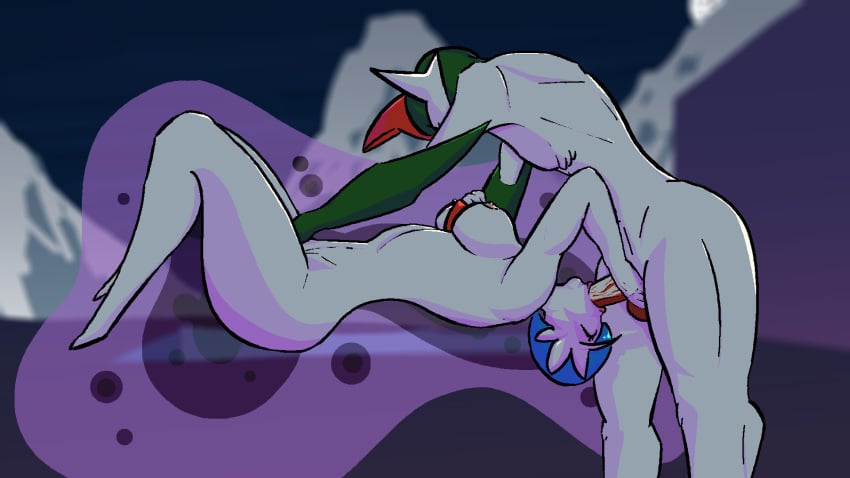 anthro anthro_on_anthro anthro_pokemon big_ass big_balls big_breasts big_butt big_muscles big_penis blowjob deepthroat gallade gardevoir muscular muscular_female muscular_male muscular_thighs nintendo outside outside_sex pokemon pokemon_(species) shiny_gardevoir shiny_pokemon throat_swabbing