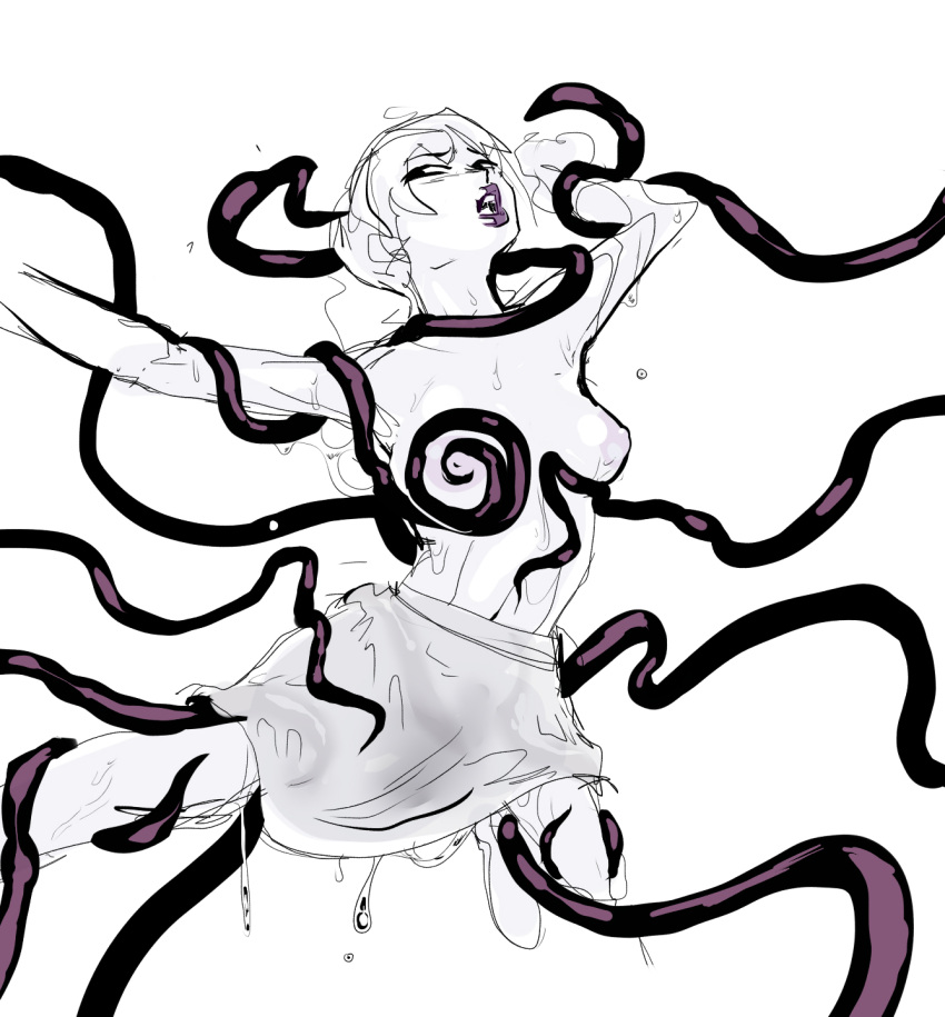 ambiguous_penetration covered_penetration homestuck implied_penetration implied_sex lipstick lysanthum rose_lalonde sex_under_clothes sex_under_skirt short_hair skirt tentacle tentacle_under_skirt tentacles_under_clothes