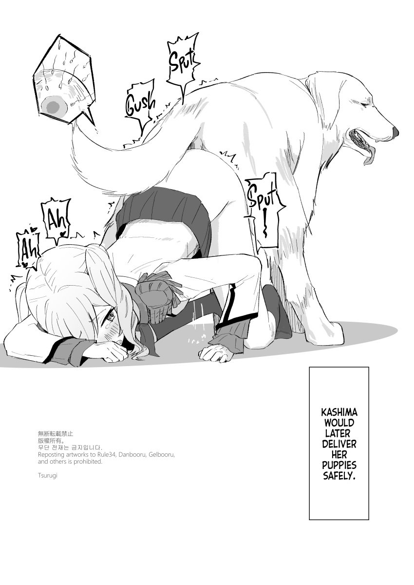 1girls ass ass_to_ass black_socks blush brown_eyes canine clothes_lift clothing cross_section cum cum_in_pussy cum_inside cumdrip english_text feet female feral from_behind hard_translated human_on_feral impregnation insemination interspecies interspecies_impregnation kantai_collection kashima_(kantai_collection) kneehighs legs long_sleeves looking_back lying male moaning monochrome no_legwear no_shoes open_mouth ovum penetration school_uniform sex simple_background sketch skirt skirt_lift socks sound_effects sperm_cell spread_legs standing tearing_up tears thighs translated tsurugi_muda two_side_up vaginal_penetration white_background x-ray zoophilia