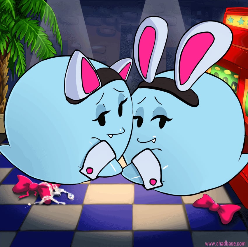 2girls animated boo_(mario) extreme_french_kiss female_only french_kiss gaper_mario hi_res incest kiss kissing lahla lesbian mario_(series) multiple_girls paper_mario peeka pussy siblings sisters spazkid tagme uncensored yuri