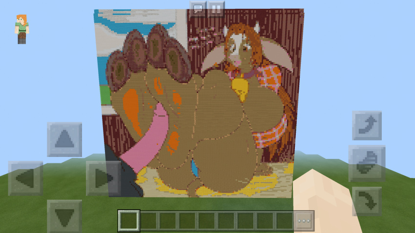 anthro bovid bovine cattle duo female foot_fetish foot_play footjob genitals hi_res male male/female mammal microsoft minecraft mojang penis photo sex xbox_game_studios zp92