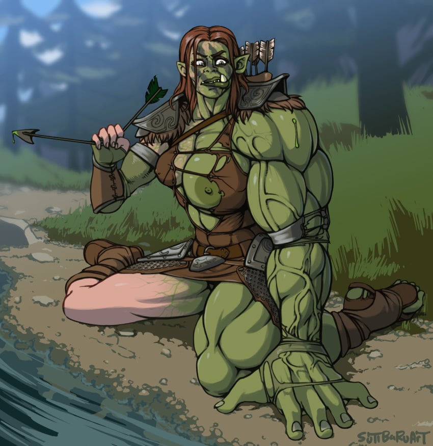 1girls aela_the_huntress angry angry_face armor big_areola big_arms big_breasts big_forearms big_muscles breast_expansion ear_transformation erect_nipples erect_nipples_under_clothes facepaint feet female female_only foot_growth green_nipples green_skin huge_arms huge_breasts huge_muscles huge_thighs hyper_muscles light-skinned_female light_skin muscle_growth muscular muscular_arms muscular_female muscular_legs muscular_neck muscular_thighs nipple_bulge nipples_visible_through_clothing orc orc_female race_swap skin_color_change skyrim solo sutibaru tearing_clothes tearing_clothing the_elder_scrolls thick_thighs torn_clothes torn_clothing transformation veins veiny veiny_arms veiny_breasts veiny_hands veiny_muscles warpaint