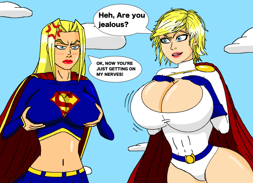 breast_envy chiboy622 dc dc_comics power_girl skyfall1999 supergirl superman_(series) tagme