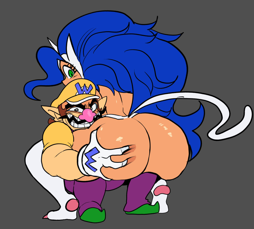 1boy 1girls 2023 absurd_res alternate_ass_size alternate_breast_size animal_humanoid ass ass_dough back big_ass big_breasts big_hair blue_eyes blue_hair breasts brown_hair butt_grab capcom cat_ears cat_tail catgirl clothed clothing crossover crossover_pairing curvaceous curvy darkstalkers duo eyelashes felicia_(darkstalkers) felid felid_humanoid feline feline_humanoid female footwear gloves grabbing grabbing_ass green_eyes grey_background hair hand_on_butt handwear hat headgear headwear hi_res hips hourglass_figure huge_breasts humanoid humanoid_on_humanoid humanoid_pointy_ears large_ass large_breasts larger_female lemonadepikachu long_hair looking_at_viewer looking_back male male/female mammal mammal_humanoid mario_(series) moustache nintendo paws pillowy_ass shorter_male simple_background size_difference smaller_male smile squatting tall_female taller_female taller_girl tan-skinned_female tan_body tan_skin thick_thighs thigh_highs thighhighs thighs voluptuous wario weird_crossover wide_hips