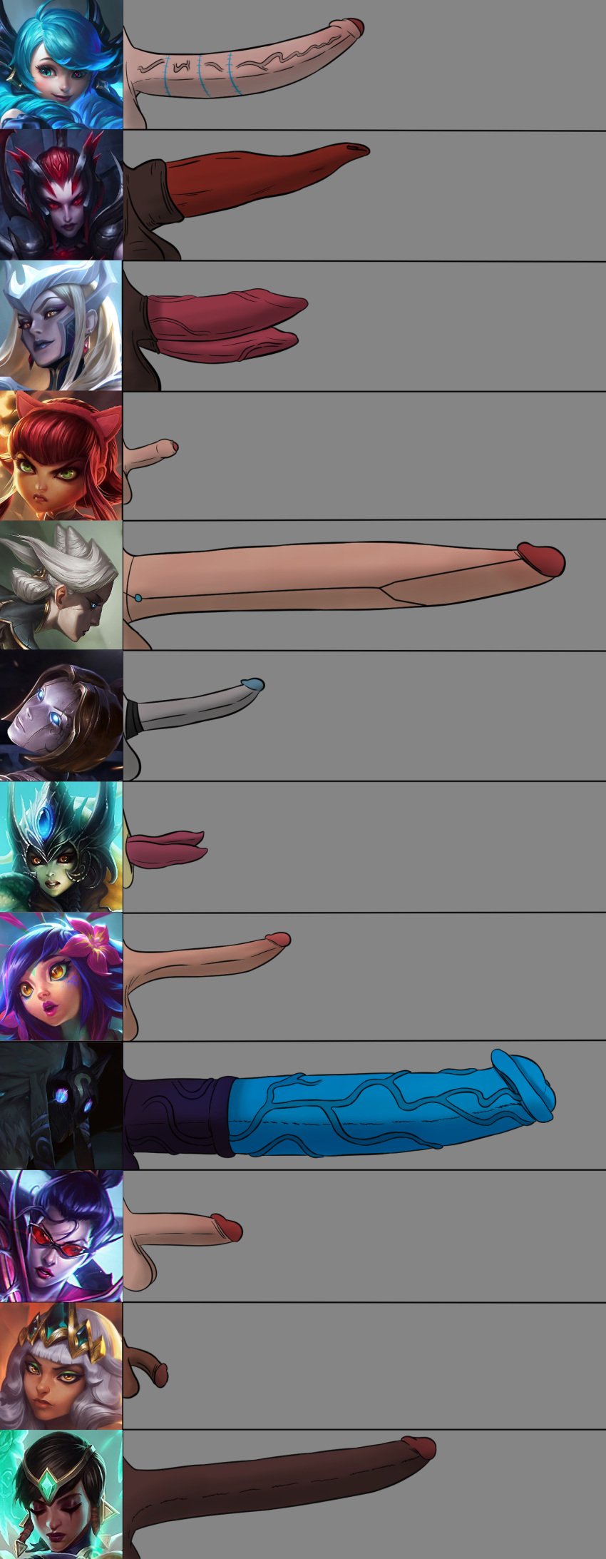 6+futas annie_hastur balls big_penis camille_ferros cassiopeia_du_couteau coven_cassiopeia eclipse_series elise_kythera_zaavan erection futa_only futanari gwen_(league_of_legends) horsecock huge_cock karma_(league_of_legends) kindred lamb_(league_of_legends) large_penis league_of_legends milker911 nami_(league_of_legends) neeko orianna penis penis_size_chart penis_size_comparison penis_size_difference qiyana_yunalai self_upload small_penis standing tattoo tattoo_on_penis