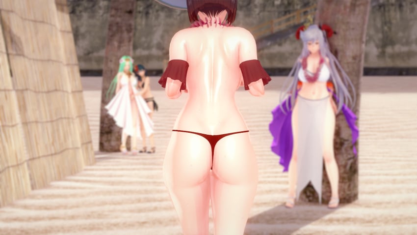 3d 4girls alternate_costume ass bikini bikini_bottom black_bikini breasts byleth_(fire_emblem) byleth_(fire_emblem)_(female) byleth_(summer)_(fire_emblem)_(female) cleavage dume exhibitionism female female_only fire_emblem fire_emblem:_three_houses fire_emblem_awakening fire_emblem_fates fire_emblem_heroes freyja_(fire_emblem) freyja_(summer)_(fire_emblem) glasses green_hair hibiscus humiliation loincloth long_hair miriel_(fire_emblem) multiple_girls navel nintendo official_alternate_costume public public_humiliation public_nudity rear_view red_bikini red_hair red_swimsuit rhea_(fire_emblem) rhea_(summer)_(fire_emblem) sandals short_hair teal_hair topless white_bikini white_loincloth witch_hat