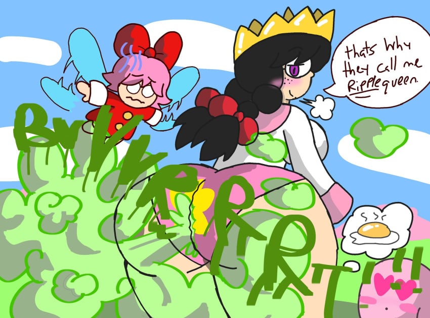 ass ass brap brappycatty fairy fairy_wings fard fart fart_fetish farting farts fetish gassy kirby kirby_(series) kirby_64 kirby_64:_the_crystal_shards panties queen_ripple ribbon_(kirby) sunniefunnie