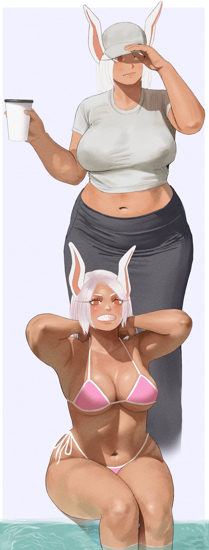 1girls 2020s 2026 2d ahsern19552 animal_ears arms arms_up belly belly_button big_boobs big_breasts big_hips big_thighs big_tits bikini bikini_bottom bikini_top black_clothes black_clothing black_pants blush boku_no_hero_academia boobs bottomwear bra breasts bulge bulge_under_clothes bunny bunny_ears bunny_girl bunnygirl cap cleavage closed_mouth clothing color colored crop_top cropped_shirt cup digital_art digital_drawing_(artwork) digital_media digital_media_(artwork) ears eyebrows eyelashes eyes eyes_open feet_out_of_frame female female_focus female_only fingers front_view fur furry_ears hair hands hat headwear hi_res high_quality high_resolution highres hips holding holding_object huge_boobs huge_breasts huge_hips huge_thighs huge_tits human human_female human_focus human_only humanoid kemonomimi legs lips long_ears long_eyelashes looking_at_viewer mature mature_female mature_woman medium_hair mirko miruko mouth_closed mouth_open my_hero_academia nipple_bulge nipples nipples_bulge nipples_visible_through_clothing nose object_in_hand open_eyes open_mouth open_smile orange_eyes pants pink_bikini pool poolside pose posing questionable rabbit rabbit_ears rabbit_girl rabbit_humanoid revealing_clothes revealing_clothing revealing_swimsuit rumi_usagiyama shaded shadow shirt sitting sitting_down smile smile_at_viewer smiling smiling_at_viewer solo solo_female solo_focus standing stomach tagme tan-skinned_female tan_body tan_skin teeth teeth_showing teeth_visible thick thick_hips thick_legs thick_thighs thighs tits topwear underwear voluptuous voluptuous_body voluptuous_female waist water white_background white_clothes white_clothing white_hair white_shirt wide_hips wide_thighs