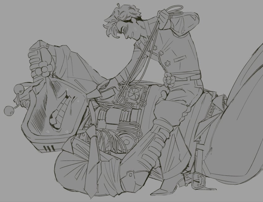 2boys big_male_small_male detailed detailed_anatomy flower flowery foreplay gay gay_male gijinka human_on_robot lip_biting male_focus male_only monochrome no_genitals object_head pulling_wires robot_humanoid sitting_on_person smirking suit_and_tie teasing tenna_(deltarune) toxic_yaoi tv_head twink_top well_dressed wireplay wires yaoi