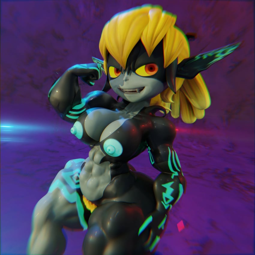 3d abs diag34k flexing imp_midna midna muscular_female the_legend_of_zelda thick_thighs