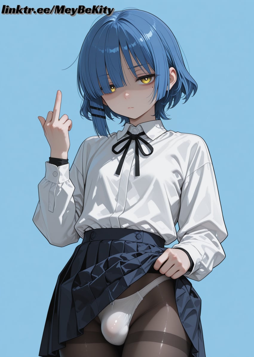 1boy ai_generated bulge femboy otoko_no_ko panties skirt solo trap yaoi